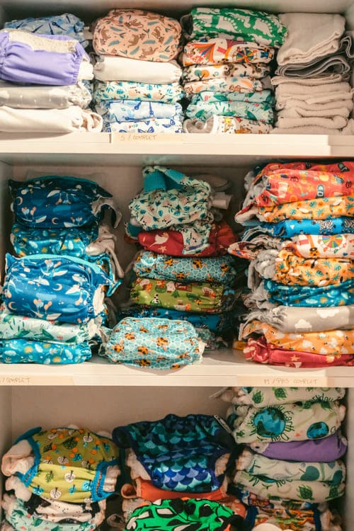 Photo de la réserve de linge lavable réutilisable